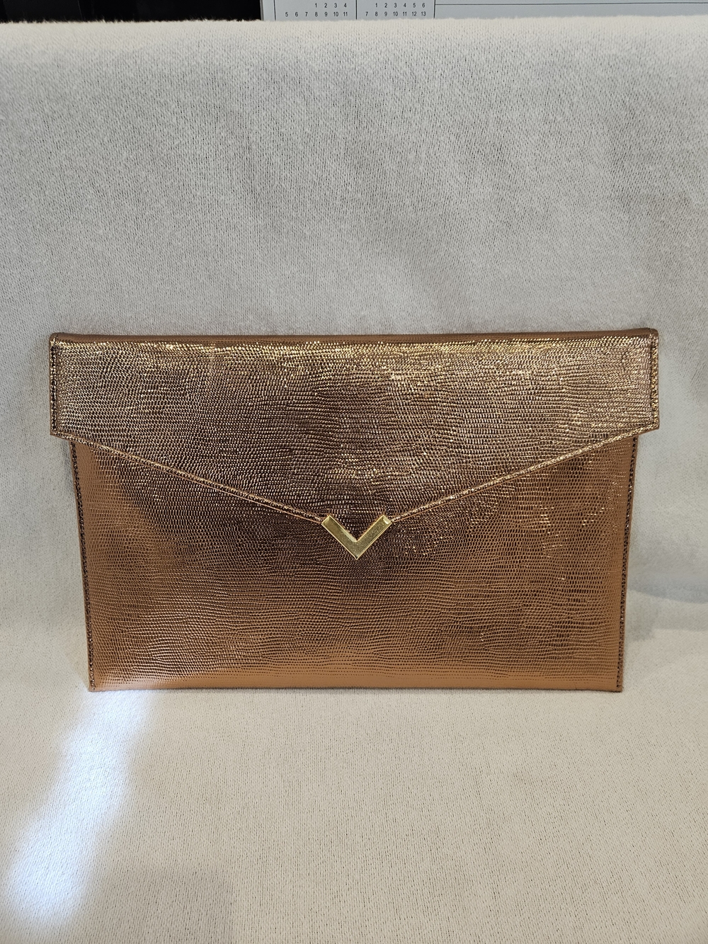 Shirl Miller Ltd Envelope Clutch Purse Bronze Copper Color 70's Vintage